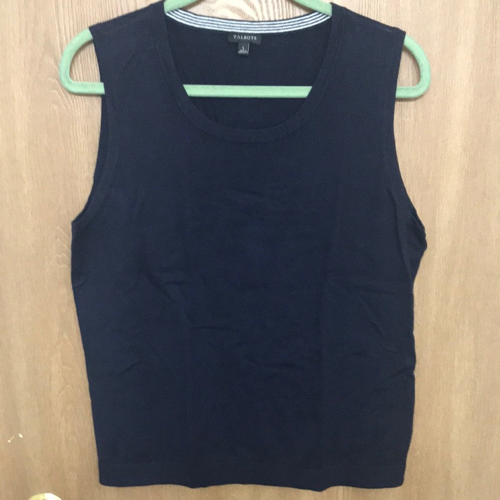 Navy Blue Talbots Sweater Tank / Shell Size L